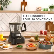 Moulinex Double Force, Robot multifonction, 1000 W, 28 fonctions FP821811